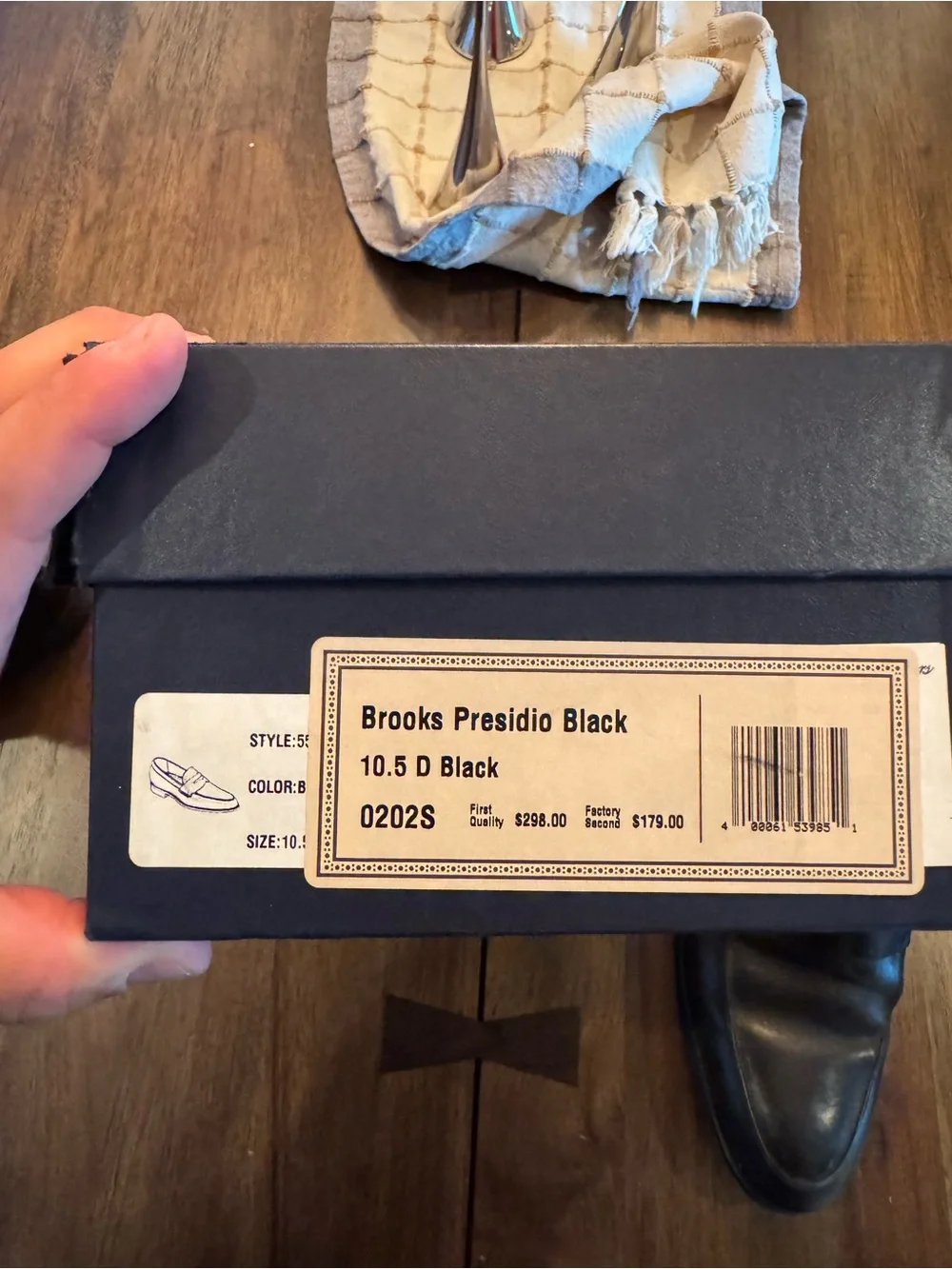Brooks Black Leather Penny Loafers